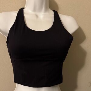 Women's Black Strappy Sports Bra
